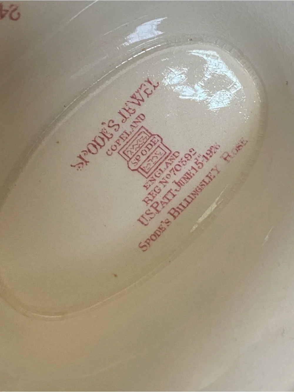 Spode’s Jewel Copeland Billingsley Rose Scalloped Gravy Boat Antique 1920s